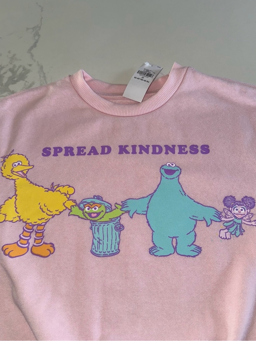 Sesame Street Spread Kindness Girls’ Pink Sweatshirt Size 5 - Picture 3 of 8